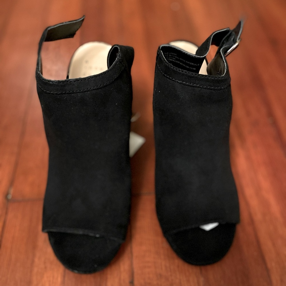 A new day black open toed heels